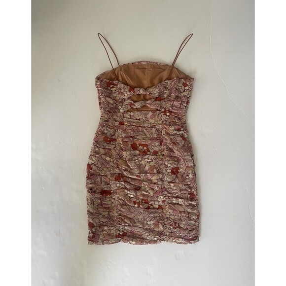 BTFL-Life (Nordstrom) Women's Terra Cotta Ruched Mini Dress Floral‎ Medium - Picture 11 of 13